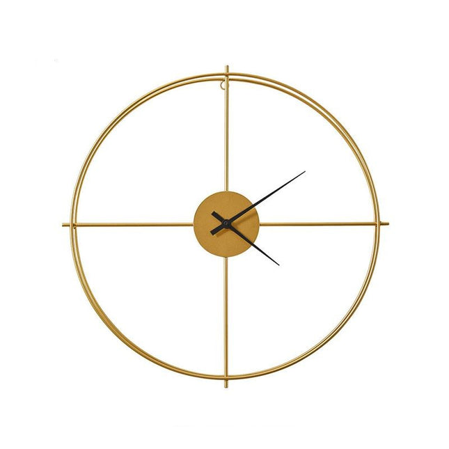 Minimalistisk rund väggklocka i guld