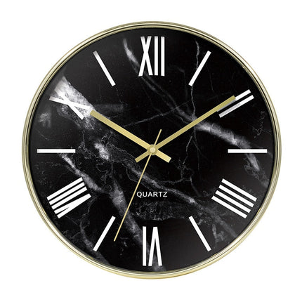 Väggklocka marmor med roséguld ram