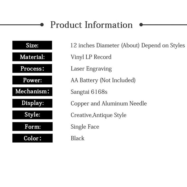 Väggklocka för frisörsalong av vinyl