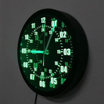 LED-väggklocka med 24-timmars militär tid
