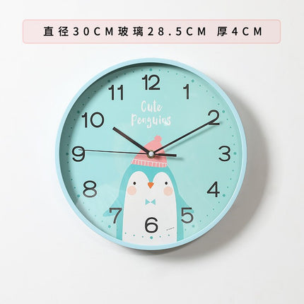 Rund väggklocka med kanin för barn