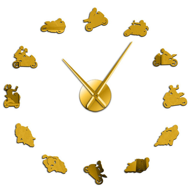 DIY väggklocka med motorcykel klistermärken