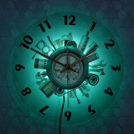 LED väggklocka för bilverkstad mekaniker