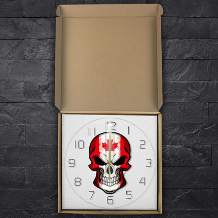 LED väggklocka med kanadensisk dödskalle