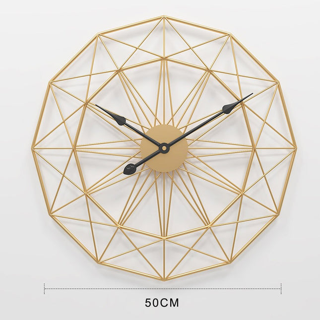 Stor Geometrisk Väggklocka i Metall