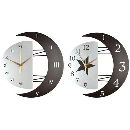 Väggklocka i form av en halvmåne