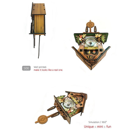 Handskuret traditionellt gökur i trä