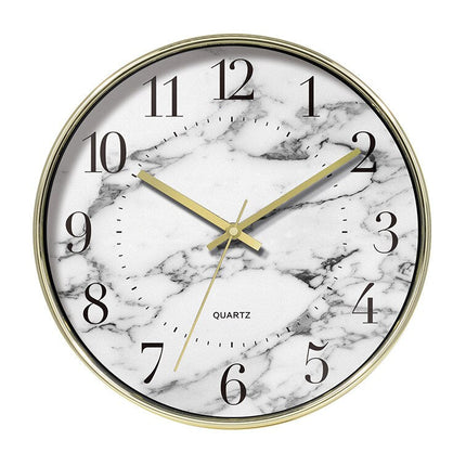 Väggklocka marmor med roséguld ram