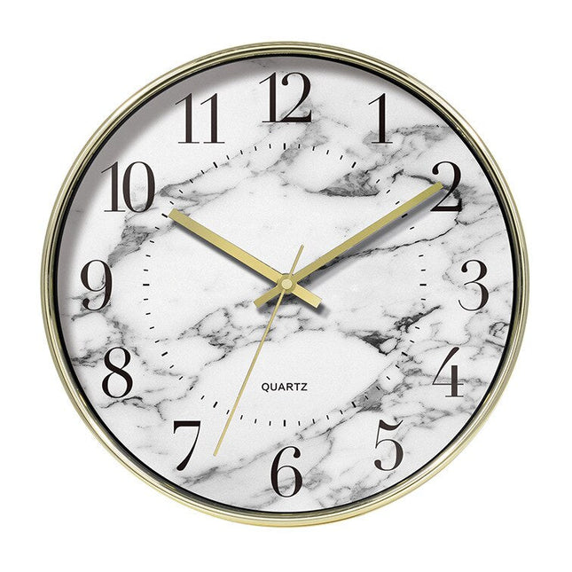 Väggklocka marmor med roséguld ram