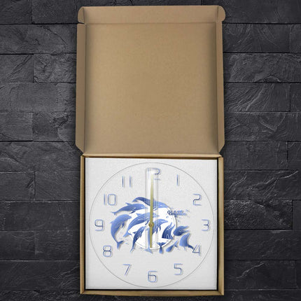 LED väggklocka med hoppande delfiner
