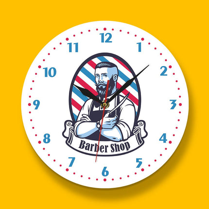 Väggklocka med motiv för barbershop