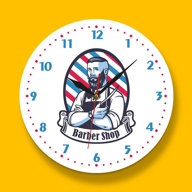 Väggklocka med motiv för barbershop