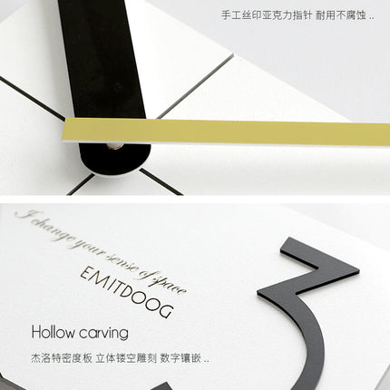 Modern rektangulär väggklocka i trä