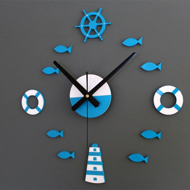DIY väggklocka med marint tema för barn
