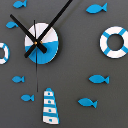 DIY väggklocka med marint tema för barn