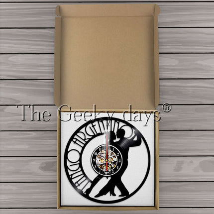 Vinylklocka med tango dansmotiv