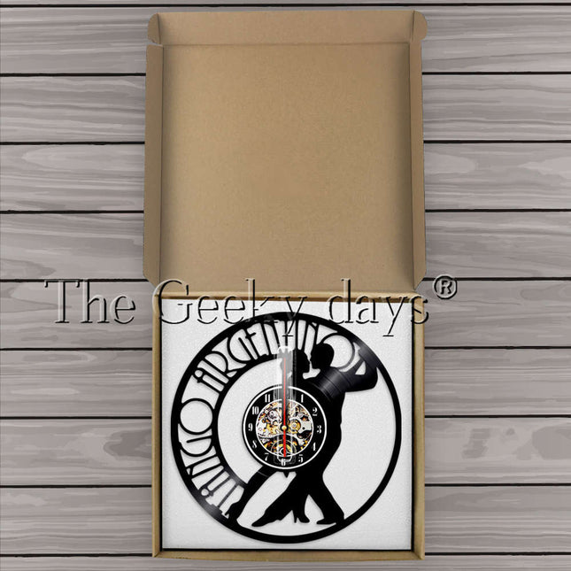 Vinylklocka med tango dansmotiv