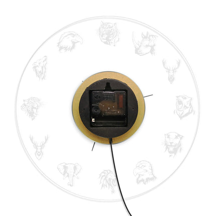 Väggklocka med LED-belysning och djurmotiv