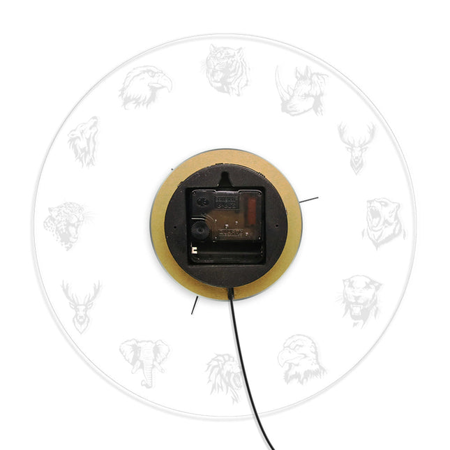 Väggklocka med LED-belysning och djurmotiv