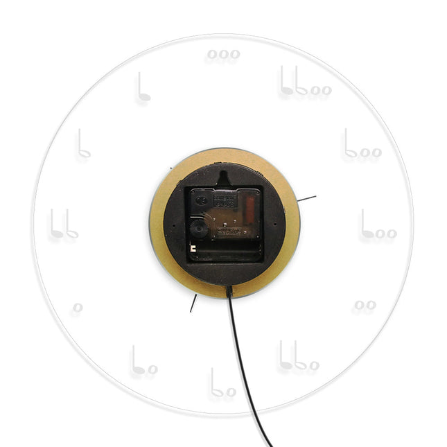 Lysande väggklocka med musiktema och noter