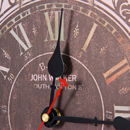 Stor väggklocka i vintage trästil