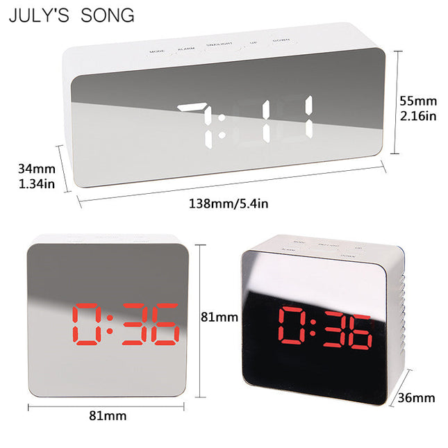 Digital bordsklocka med spegeldisplay