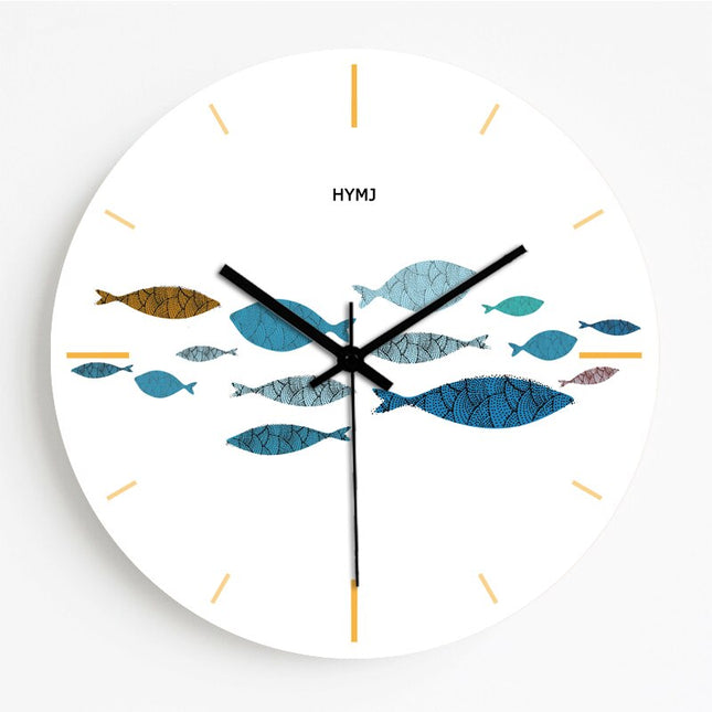 Väggklocka med Marmor och Glitter