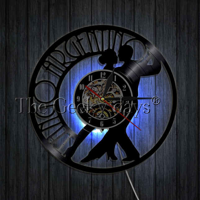 Vinylklocka med tango dansmotiv