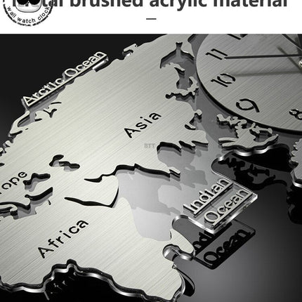 Stor väggklocka världskarta för kök