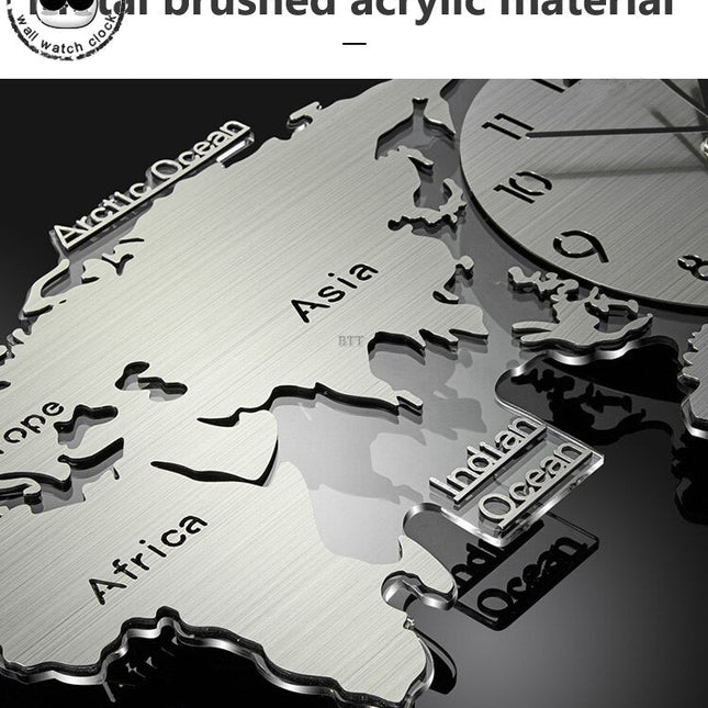 Stor väggklocka världskarta för kök