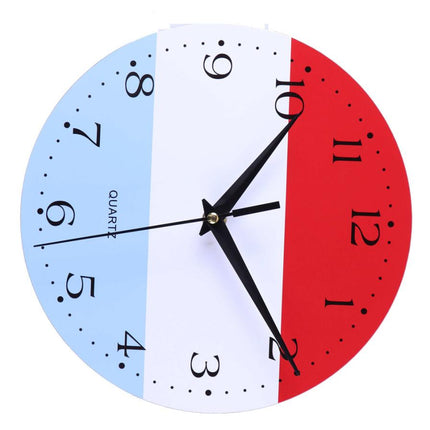 Rund väggklocka med spansk flagga