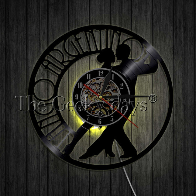 Vinylklocka med tango dansmotiv