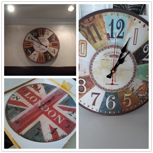 Rosa väggklocka i trä för flickrum