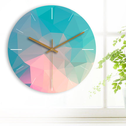 Modern Färgglad Väggklocka Geometrisk Design