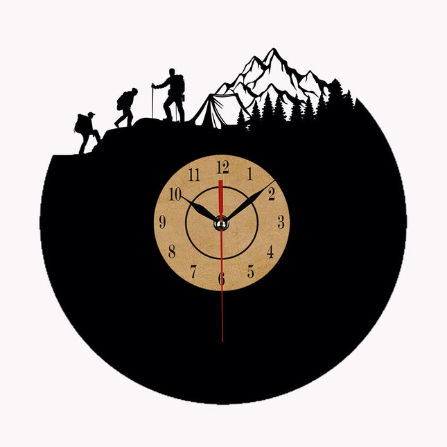 Vinyl väggklocka med klättring motiv