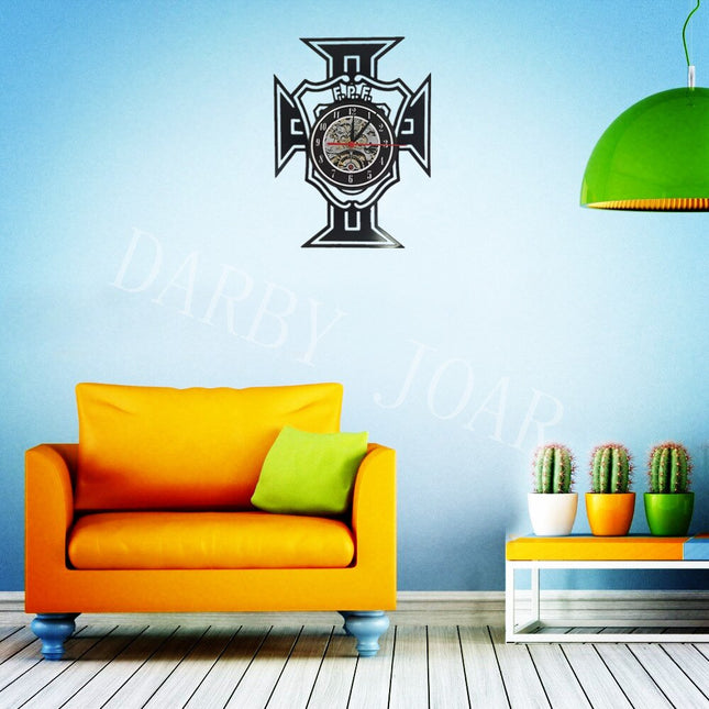 Portugal fotboll tema vinyl väggklocka