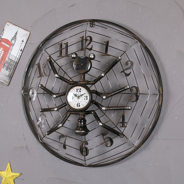 Industriell väggklocka i spindel design
