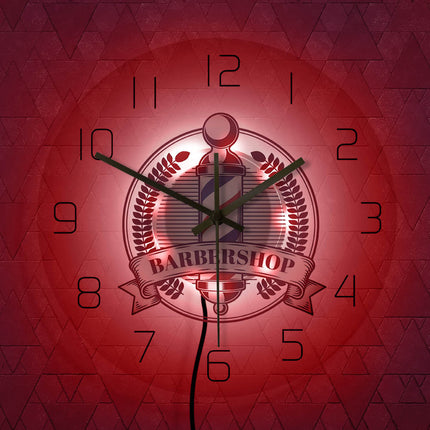 LED väggklocka för frisörsalong barberare