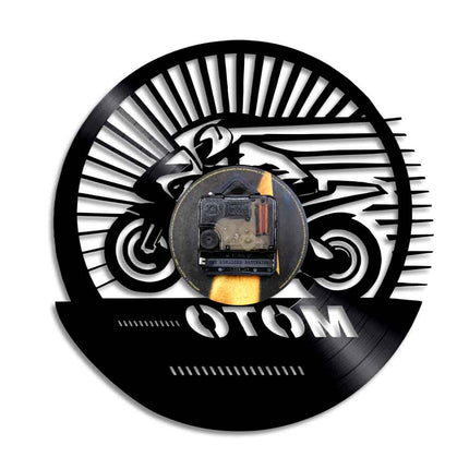 Racing motorcykel väggklocka vinyl design