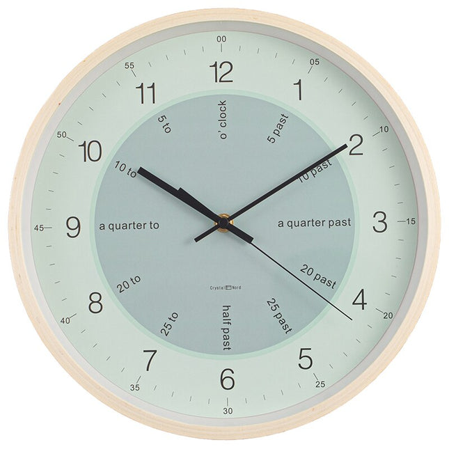 Väggklocka med Träram och Pastellurtavla