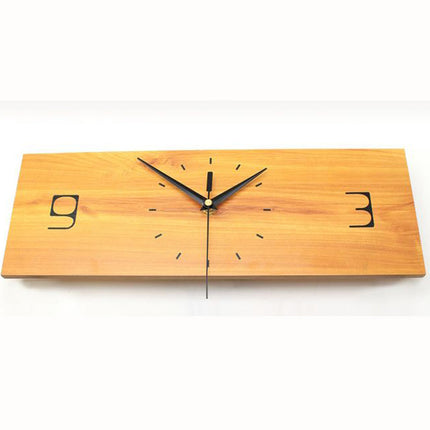 Minimalistisk väggklocka i trä med fåglar