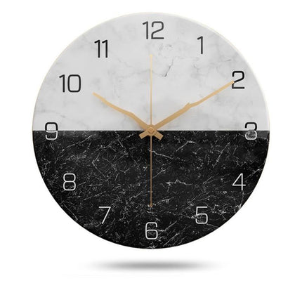 Väggklocka med Elegant Marmor Design