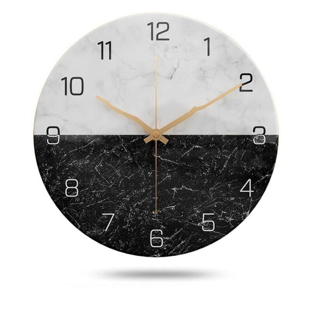 Väggklocka med Elegant Marmor Design