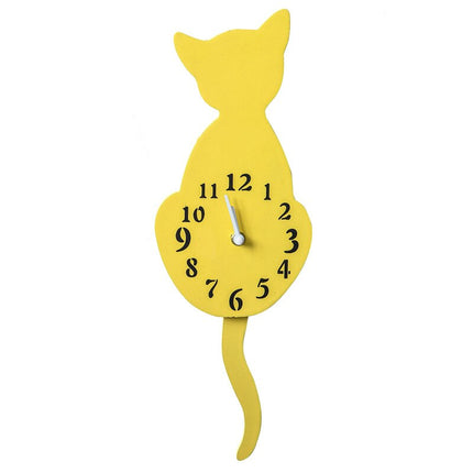 Väggklocka för barn formad som en katt