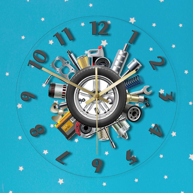 LED väggklocka för bilverkstad mekaniker