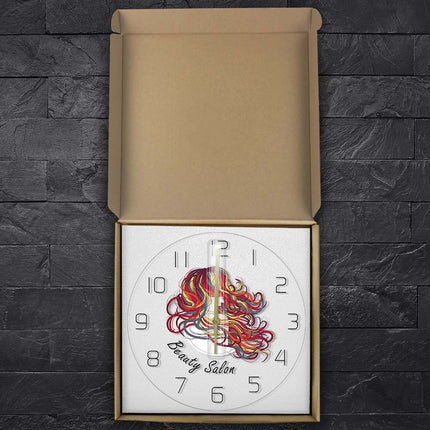 LED väggklocka för modern frisörsalong