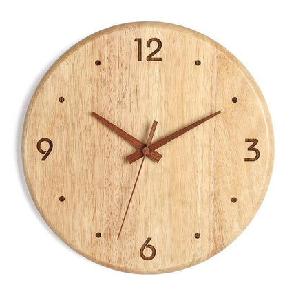Rund väggklocka i ljust trä 40 cm