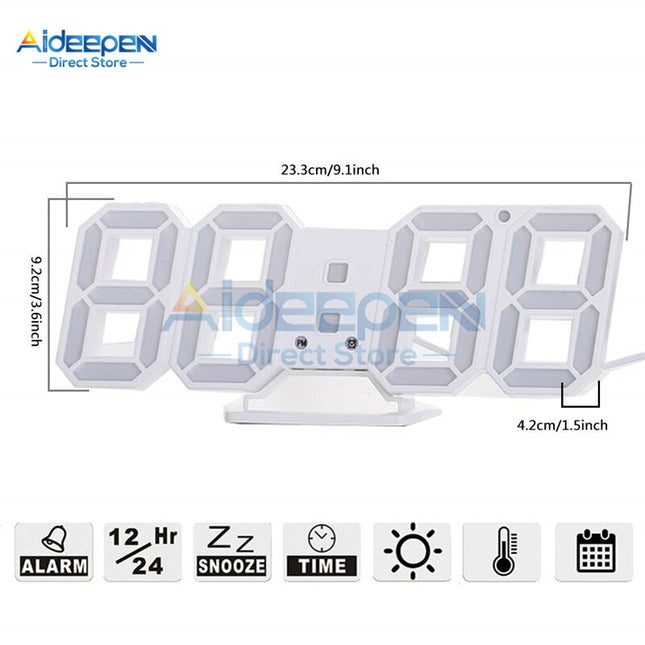 Stor 3D LED digital bordsklocka
