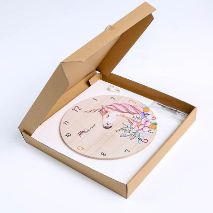 Söt väggklocka med enhörning motiv