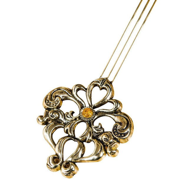 Antik väggklocka i trä och metall